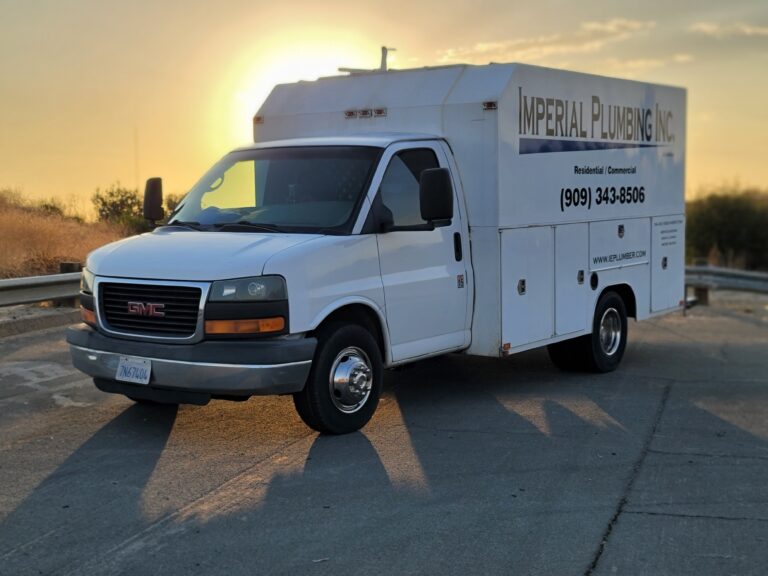 Imperial Plumbing service truck parked in Yucaipa CA